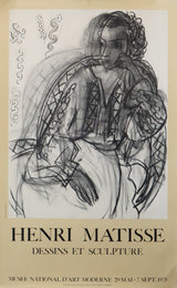 1975 French Exhibition Poster - Henri Matisse, Dessins et Sculpture at Musée Nationale d'Art Moderne