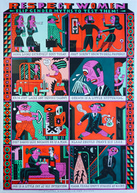 2022 German Contemporary Poster - Henning Wagenbreth - "Respect Women"