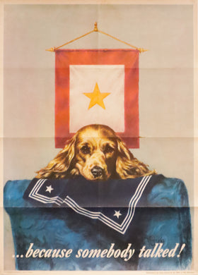 1944 Original American WWII Poster - "...because somebody talked!" - Vegley