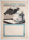 1930's Original Italian Advertisement Poster, Carta Utensili d'ufficio (Office utensils paper), Alder