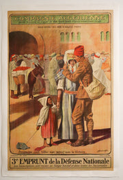 1917 French World War One Poster "Compagnie Algérienne: Souscrire, c'est hâter son retour avec la Victoire" - Jonas, Lucien