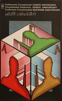 1966 Cuban Poster, Tricontinental Conference Fourth Anniversary by OSPAAAL, Alfrédo Rostgaard
