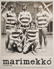 1960's Finnish Fashion Advertisement Poster - Marimekko (Five men in stripes)