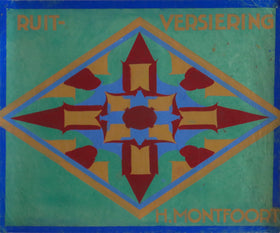 1920s Original Dutch Gouache and Pastel Illustration - (Ruit Versiering/window decoration, green and blue) - H. Montfoort (Signed)