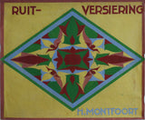 1920s Original Dutch Gouache and Pastel Illustration - (Ruit Versiering/window decoration, yellow and red) - H. Montfoort (Signed)
