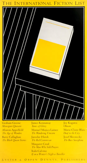 1980s Canadian literary poster, The International Fiction List -Lester & Orpen Dennys, publishers