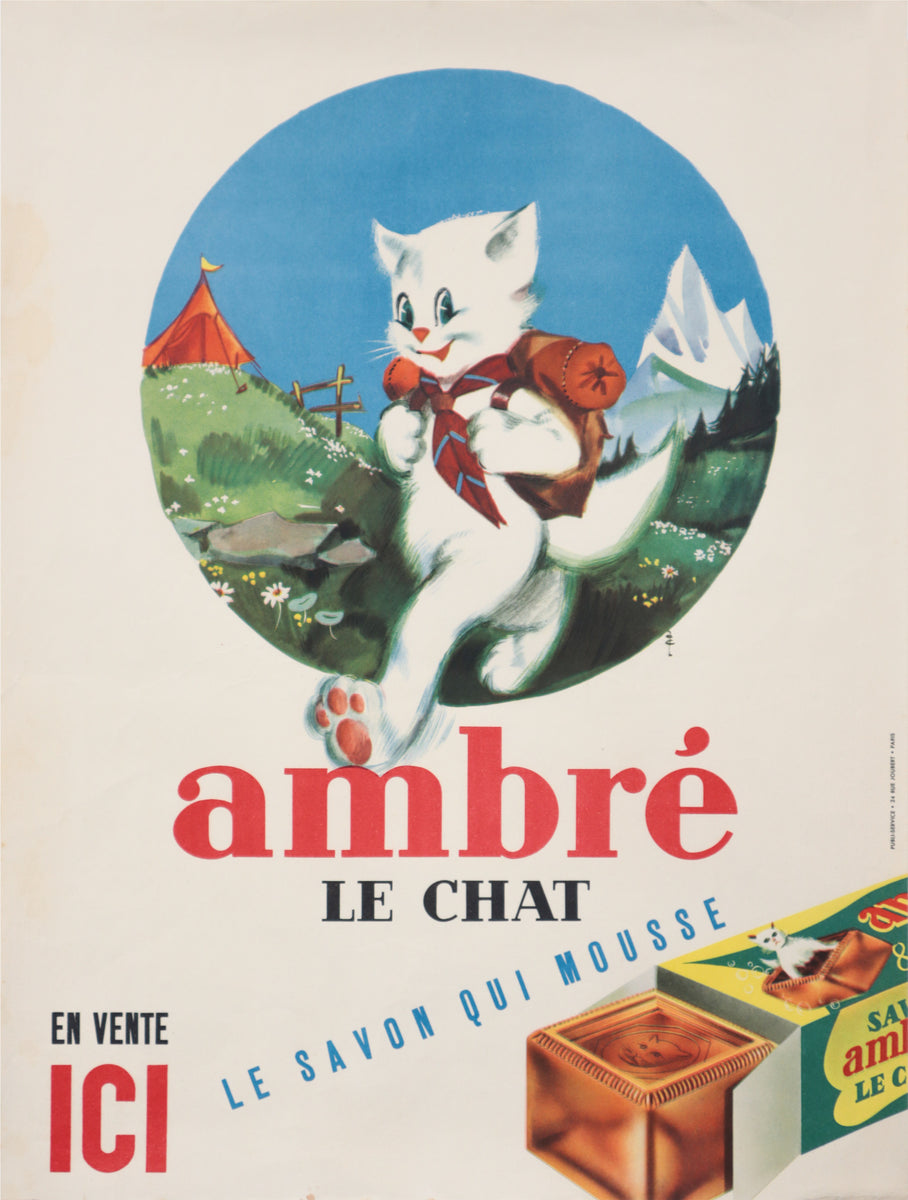 Plaque Publicitaire Vintage Métal – Le Chat – Savon De Marseille – Déco Rétro