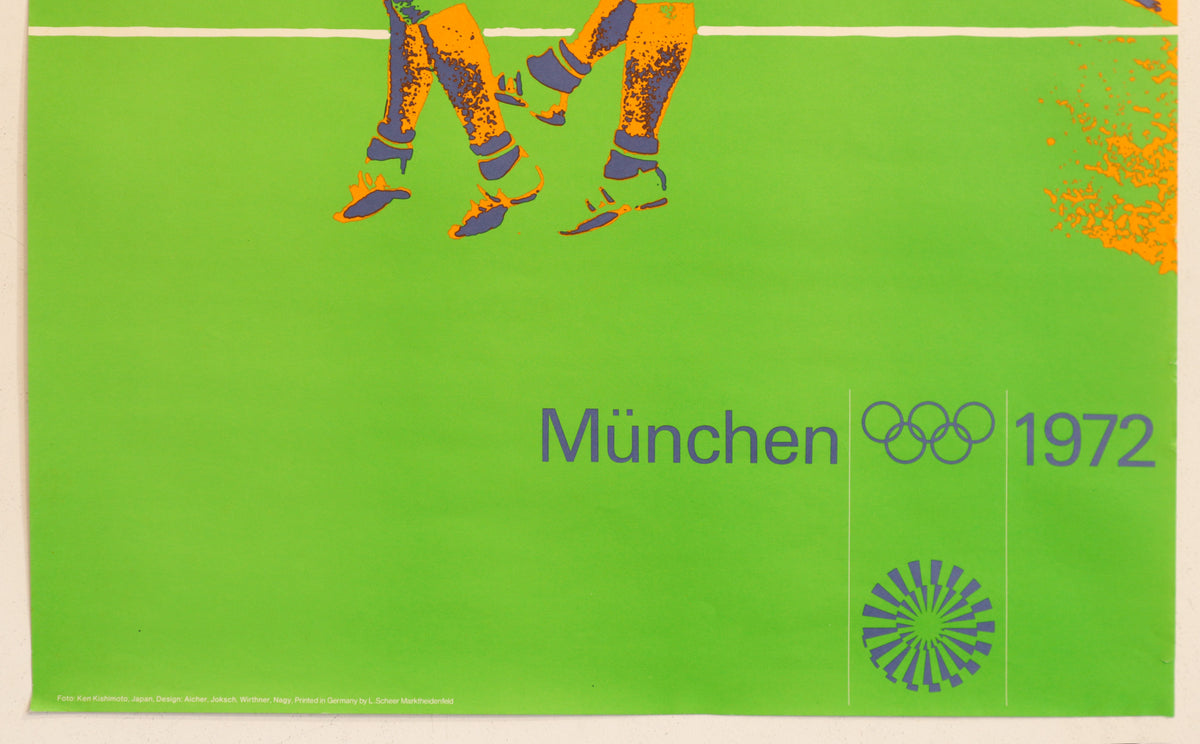 Affiche Originale Jeux Olympiques 1972 Munich - Canoë, Otl Aicher, Format DIN A1