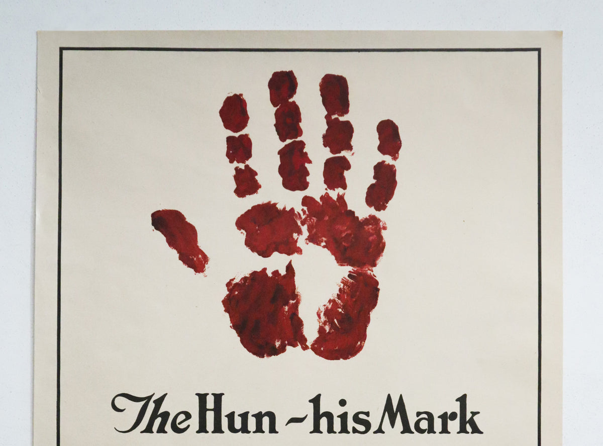 1917 Original U.S. WWI Poster - The Hun, His Mark Blot it Out with Lib ...