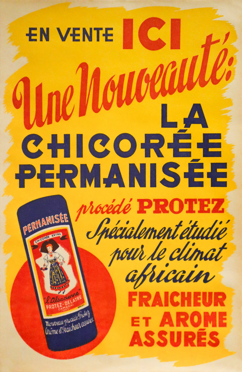 Permanitis 1920s French Advertising Poster - Protez Delatre, La Chicoree Permanis ...