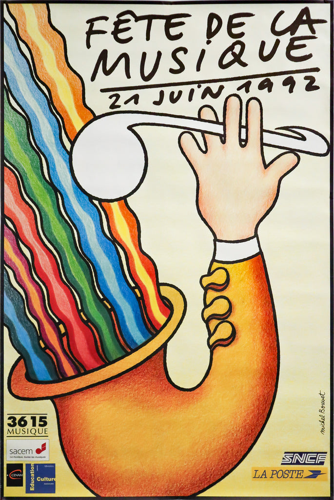 1992 Original French Music Festival Poster, Fete de la Musique