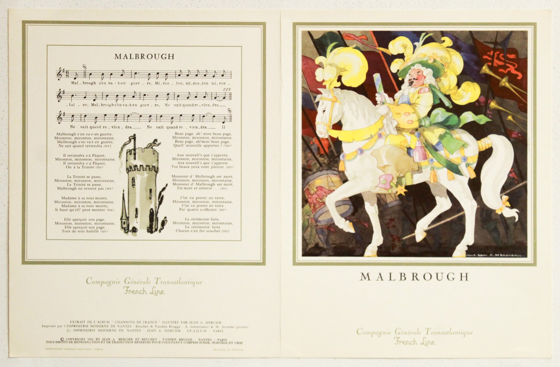 Chansonique Rutherford 1956 French Music Sheet,