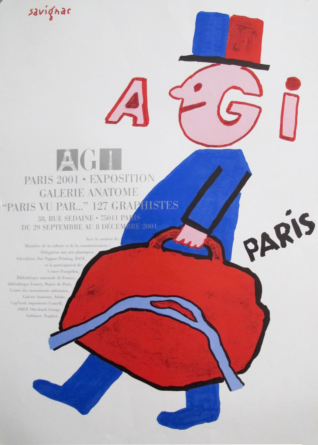 Affiche D'exposition Sasmayoux François 'L'homme Des Sables' - Paris 1998