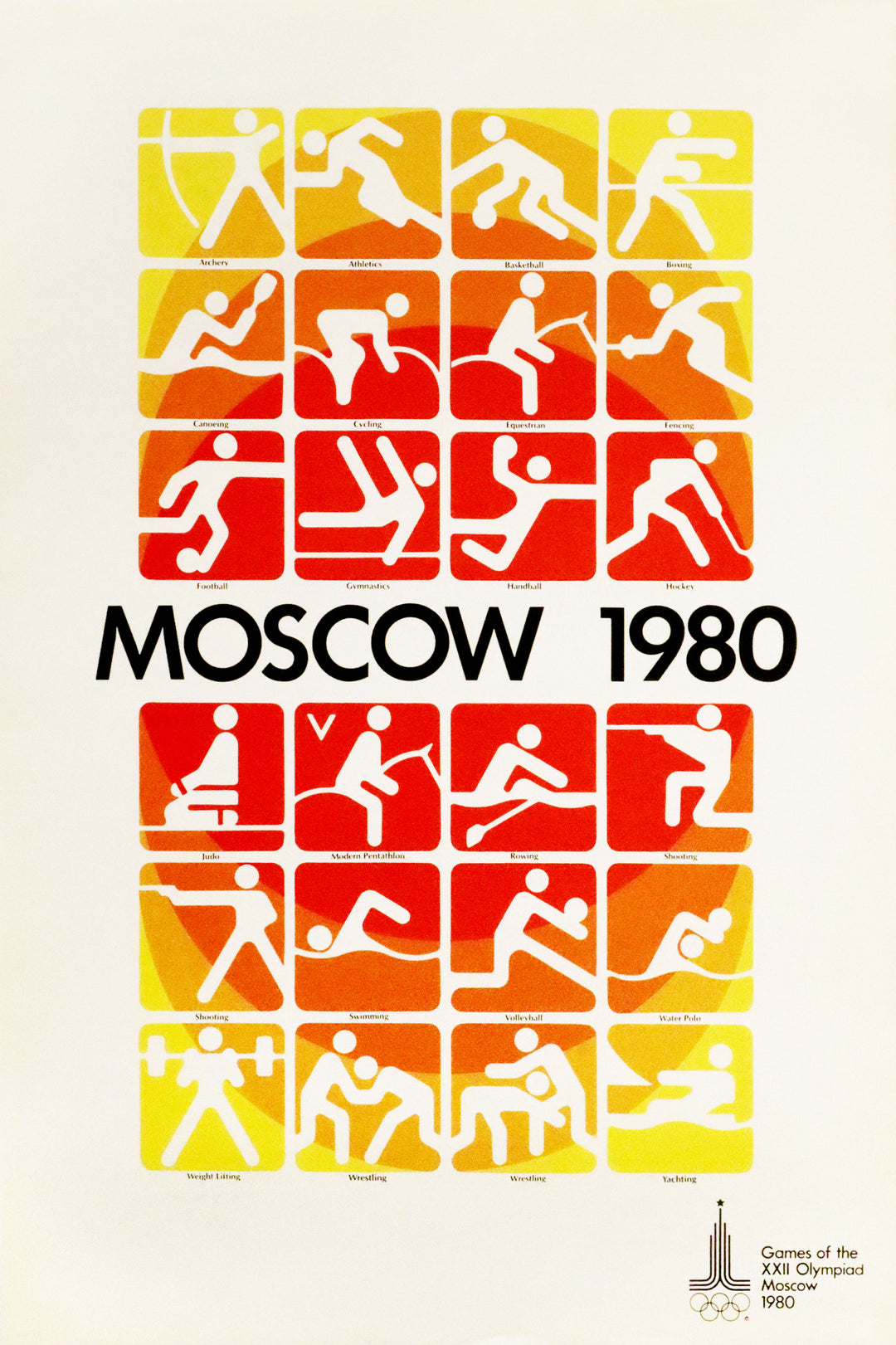 Original Olympic 1980 Moscow USSR Soviet Sport Poster Graphic Original Olympic 1980 Moscow USSR Soviet Sport Poster Graphic