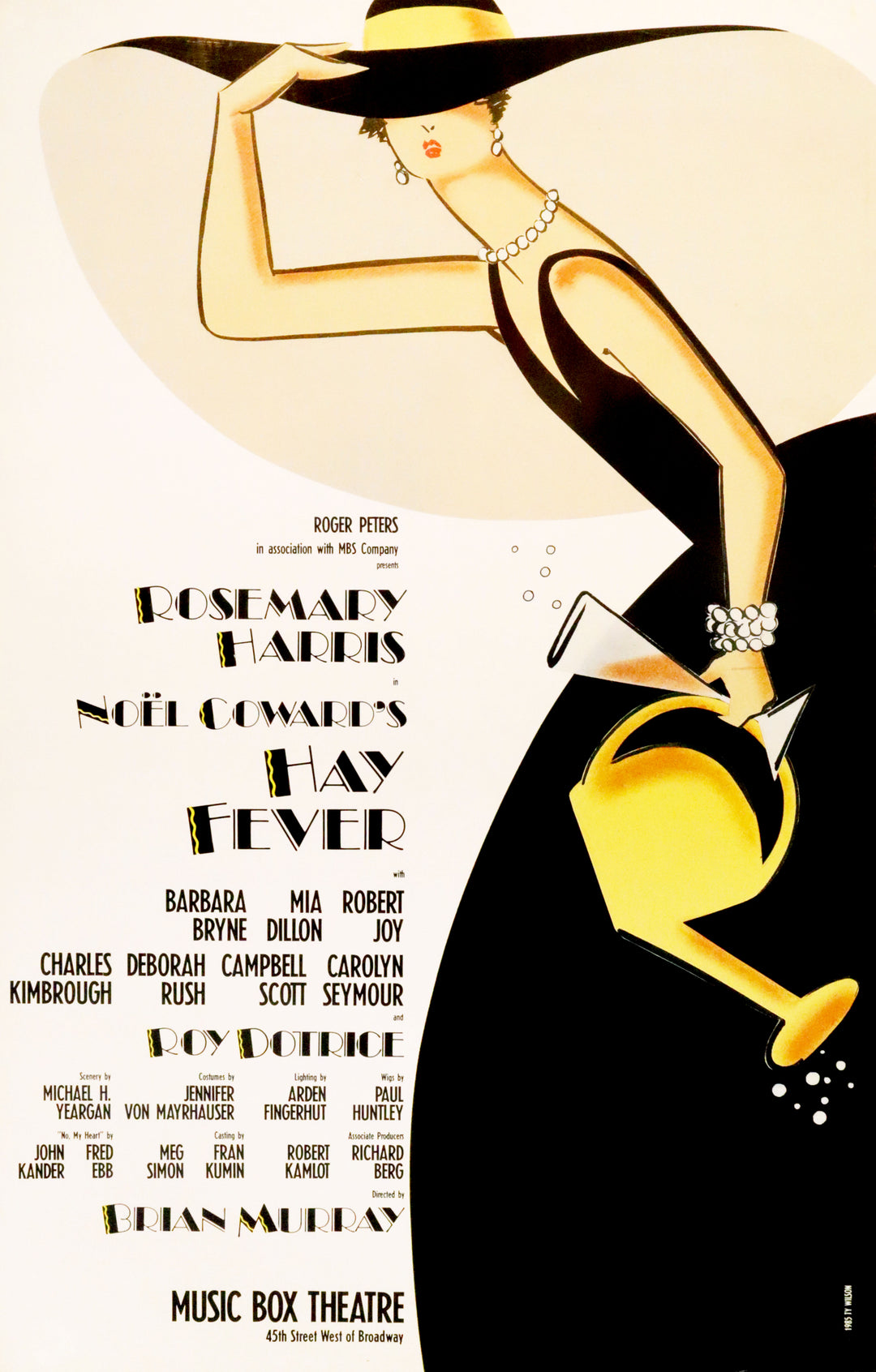 1980s Original Broadway Musical Poster, Hay Fever (Noel Coward