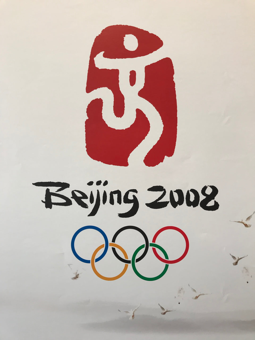 2008 Original Chinese Beijing Olympic Poster, Birds and