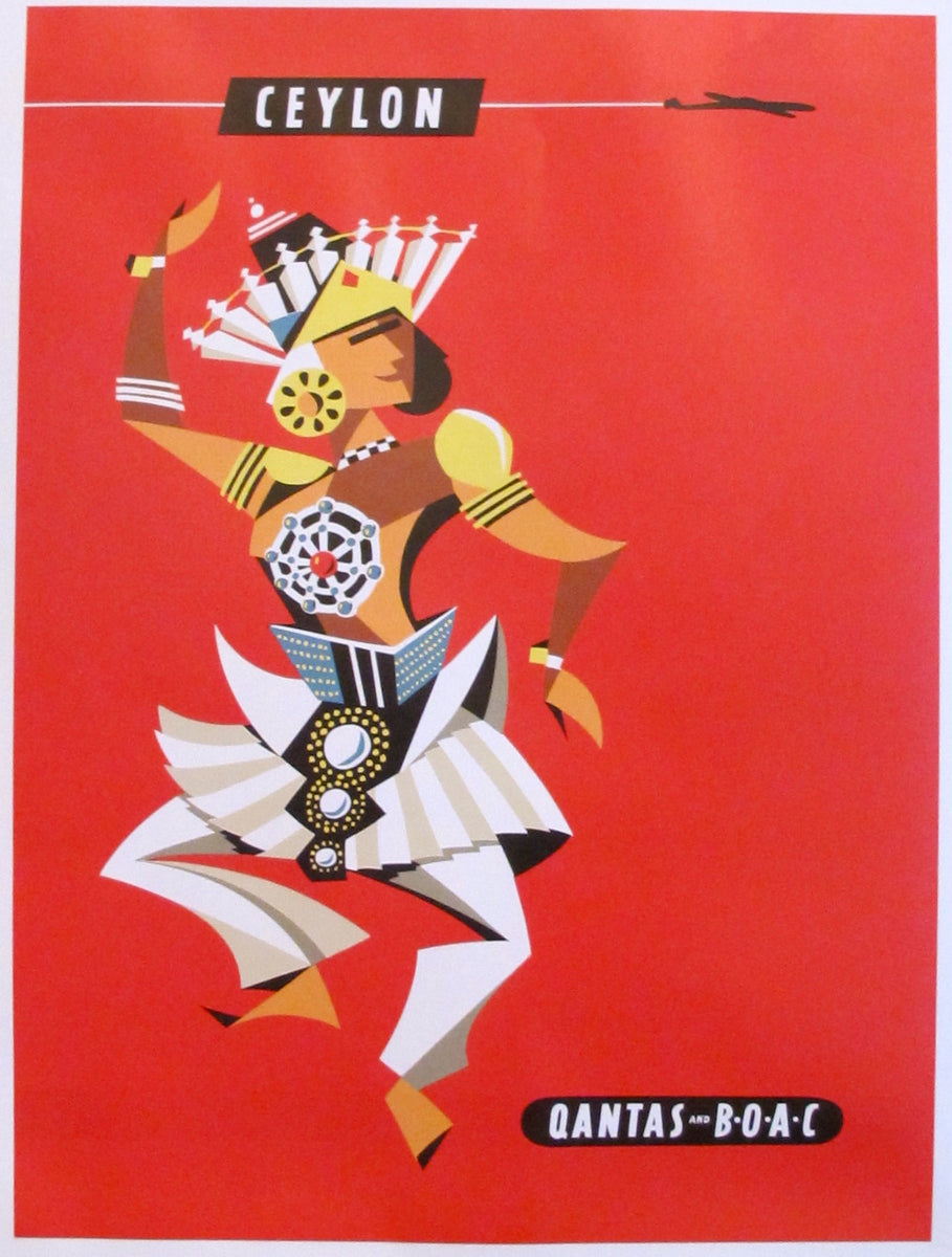 2014 Contemporary Sri Lankan Poster, Ceylon Qantas/BOAC – L'Affichiste