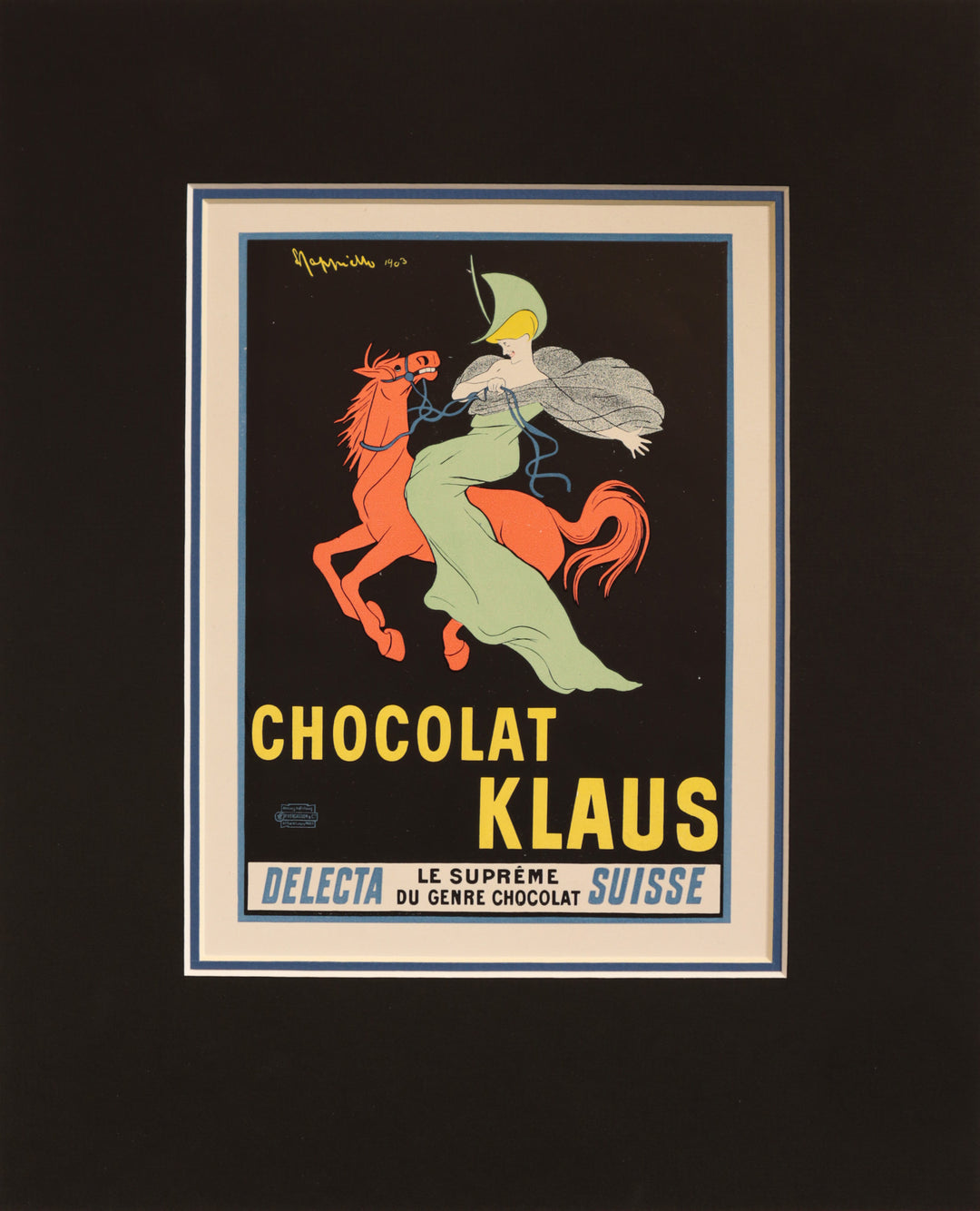 1946 French Advertisement poster - Chocolat Klaus, (Matted) – L