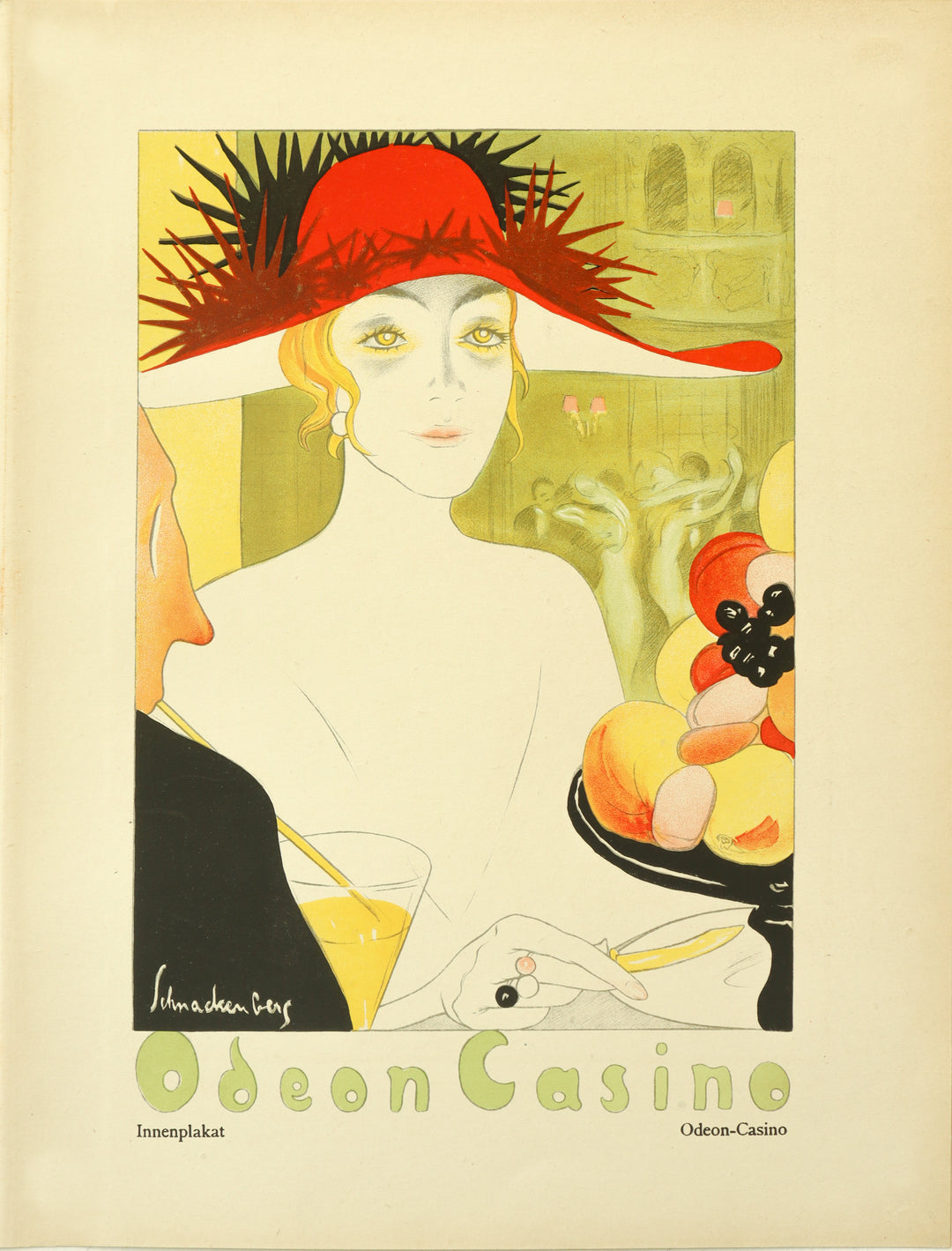 1922 Original German Art Deco Poster, Odeon Casino, Marie